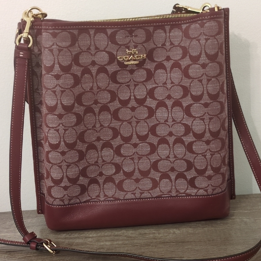 Coach Maroon Signature Crossbody Bag